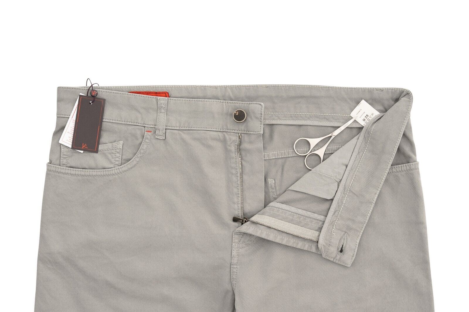 690$ ISAIA NAPOLI Gray Denim Jeans Trousers Pant Cotton 36 US / 52 EU Regular