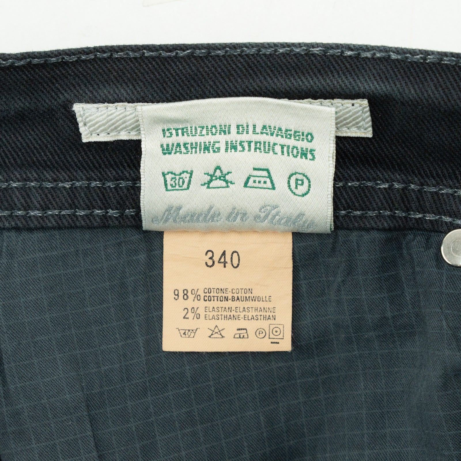 415$ LUIGI BORRELLI NAPOLI Dark Blue Denim Jeans Pant Cotton 35 US / 51 EU