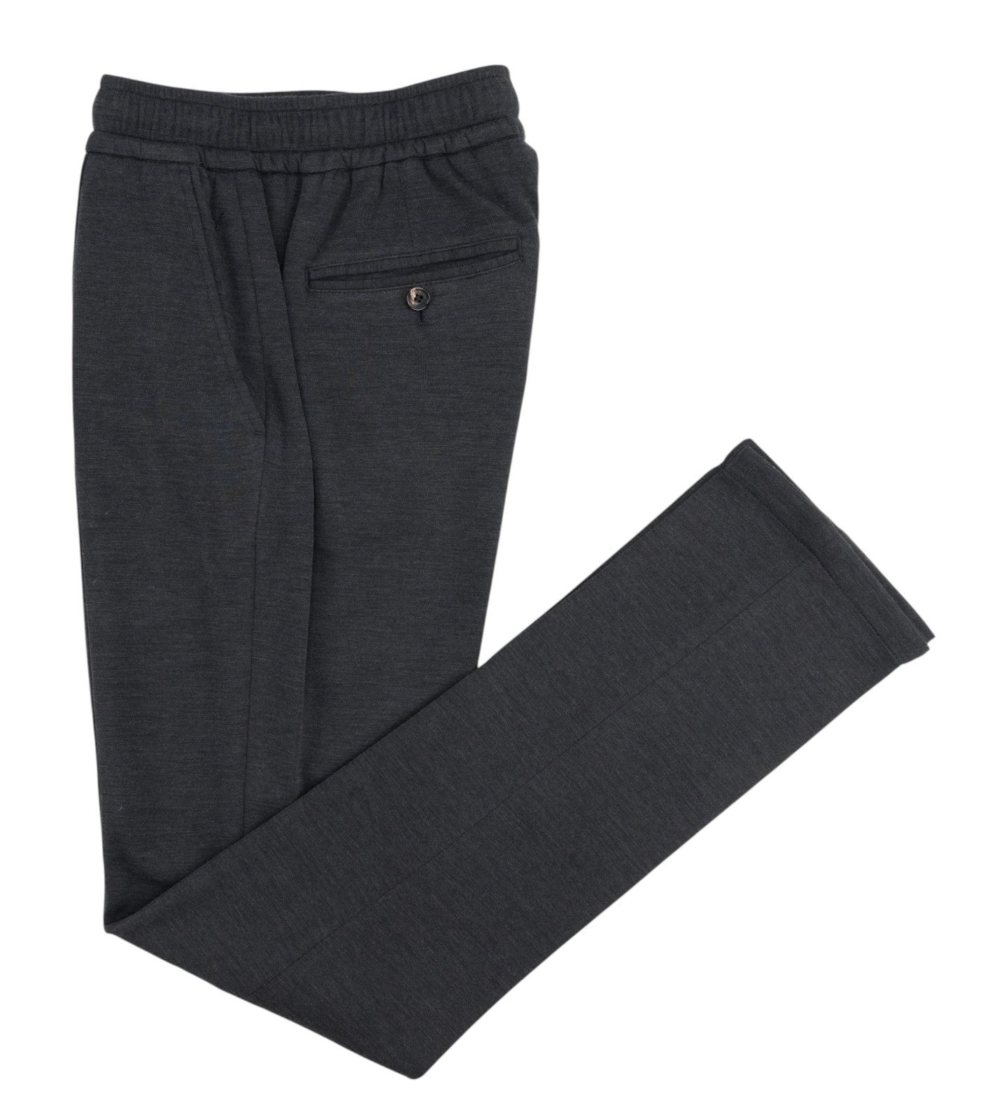 1285$ ISAIA "Comfort Project" Dark Gray Drawstring Pant Wool Relaxed Tapered Fit