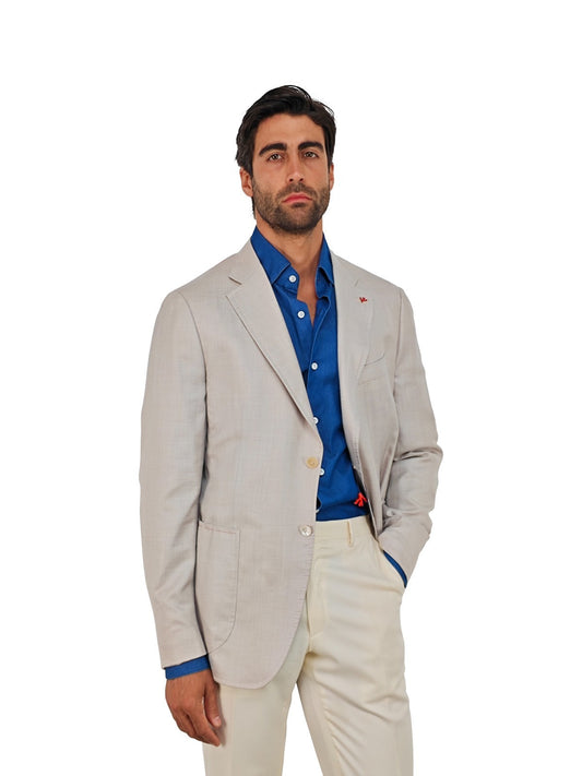$5400 ISAIA NAPOLI Beige Jacket Sport Coat Cashmere Silk Linen 42 US 52 EU 8L