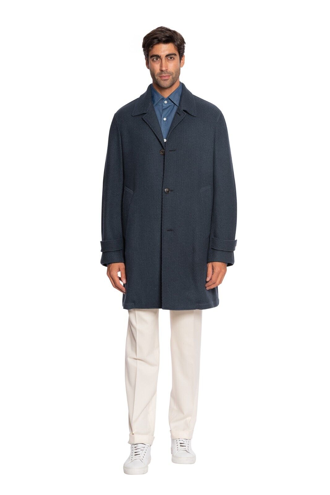 $1650 BOGLIOLI MILANO "DUSTER" Blue Coat Wool Knit 38 US / 48 EU