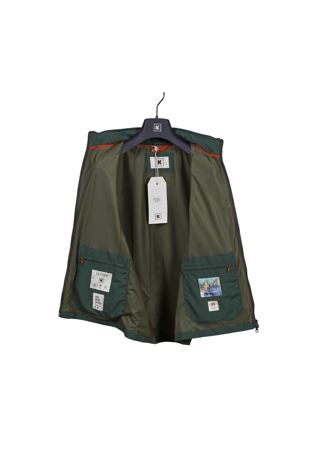 $750 KIRED by KITON Green Forest Vest Jacket Tailored Sportswear Wool Waterproof