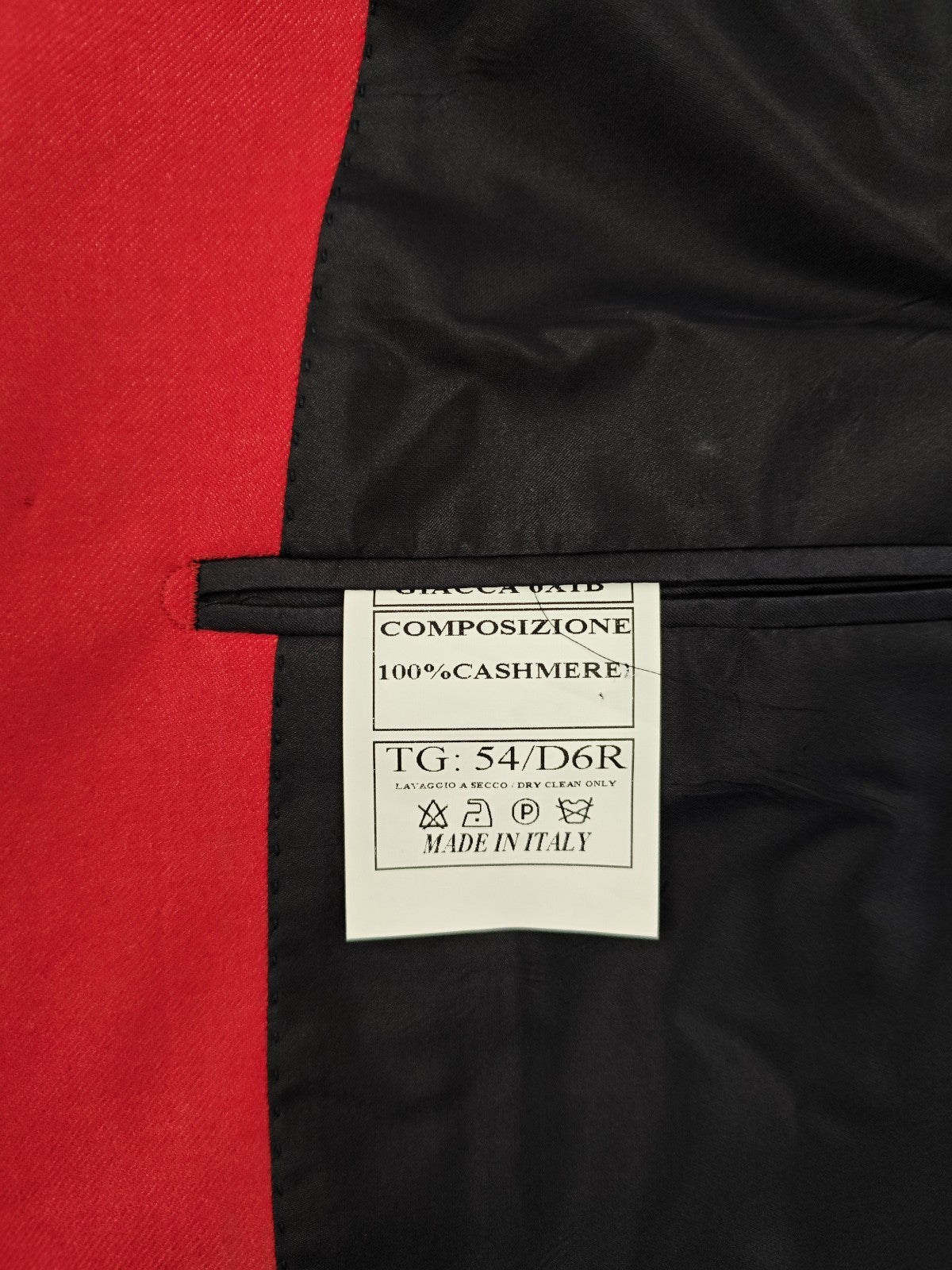 $2200 RUBINACCI NAPOLI Red Double Breasted Jacket Soft Cashmere 44 US / 54 EU