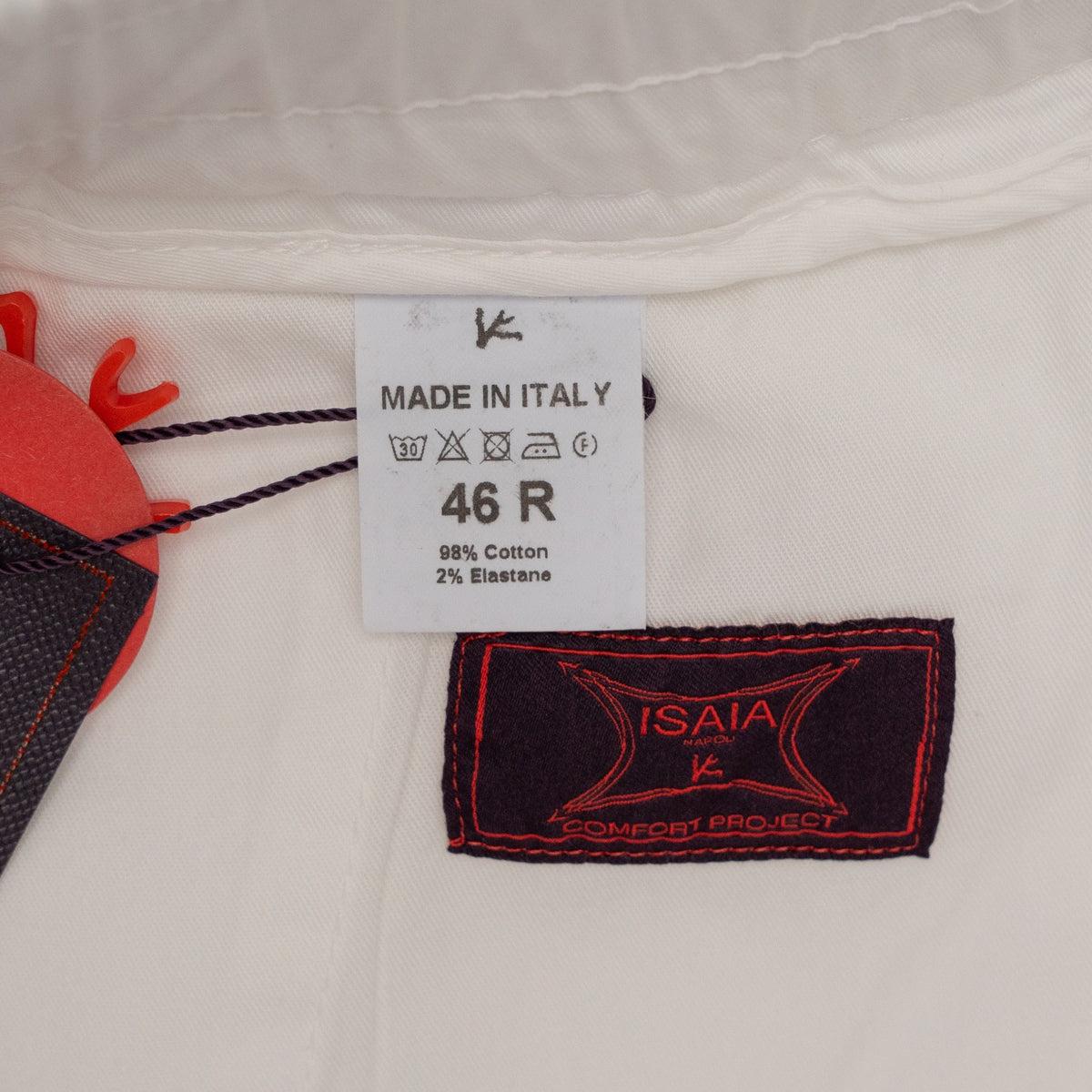 850$ ISAIA White Drawstring Short Pant Cotton Comfort Project 30 US / 46 EU