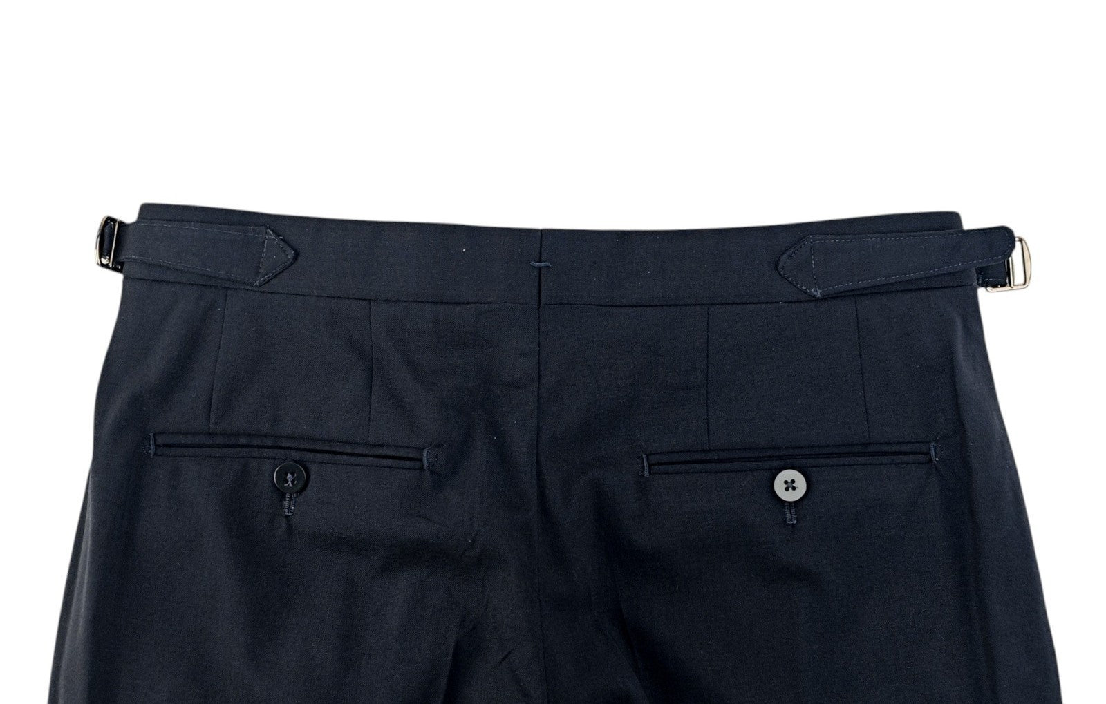 1750$ ISAIA "Sanità" Blue Tapered Dress Pant Fine Wool Stretch Comfort Project