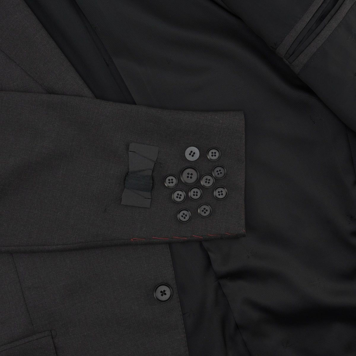 $6950 ISAIA "Amalfi" Charcoal Hand-Sewn Suit Fine Wool Solid 46 US / 56 EU 8R