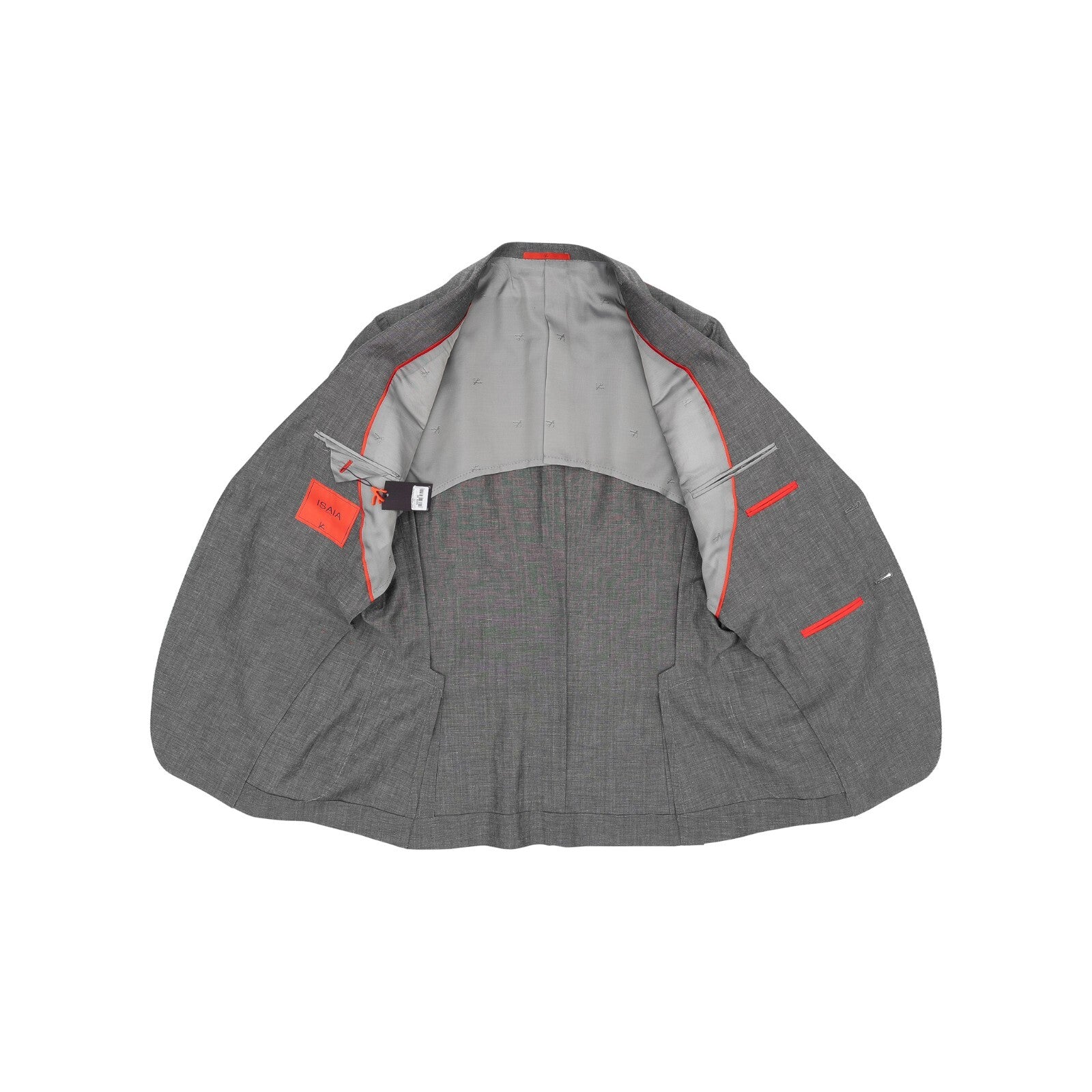 $5800 ISAIA NAPOLI Gray Hand-Sewn Suit Wool & Linen 38 US / 48 EU 8R