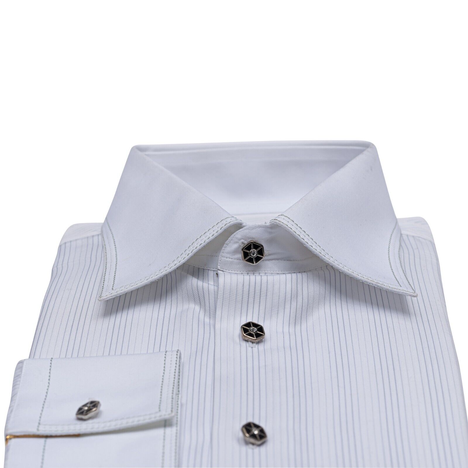 690$ LUXURY GERLIN Shirt White SUPRALUX ALUMO Cotton 16 - 41 4AT BIJAN