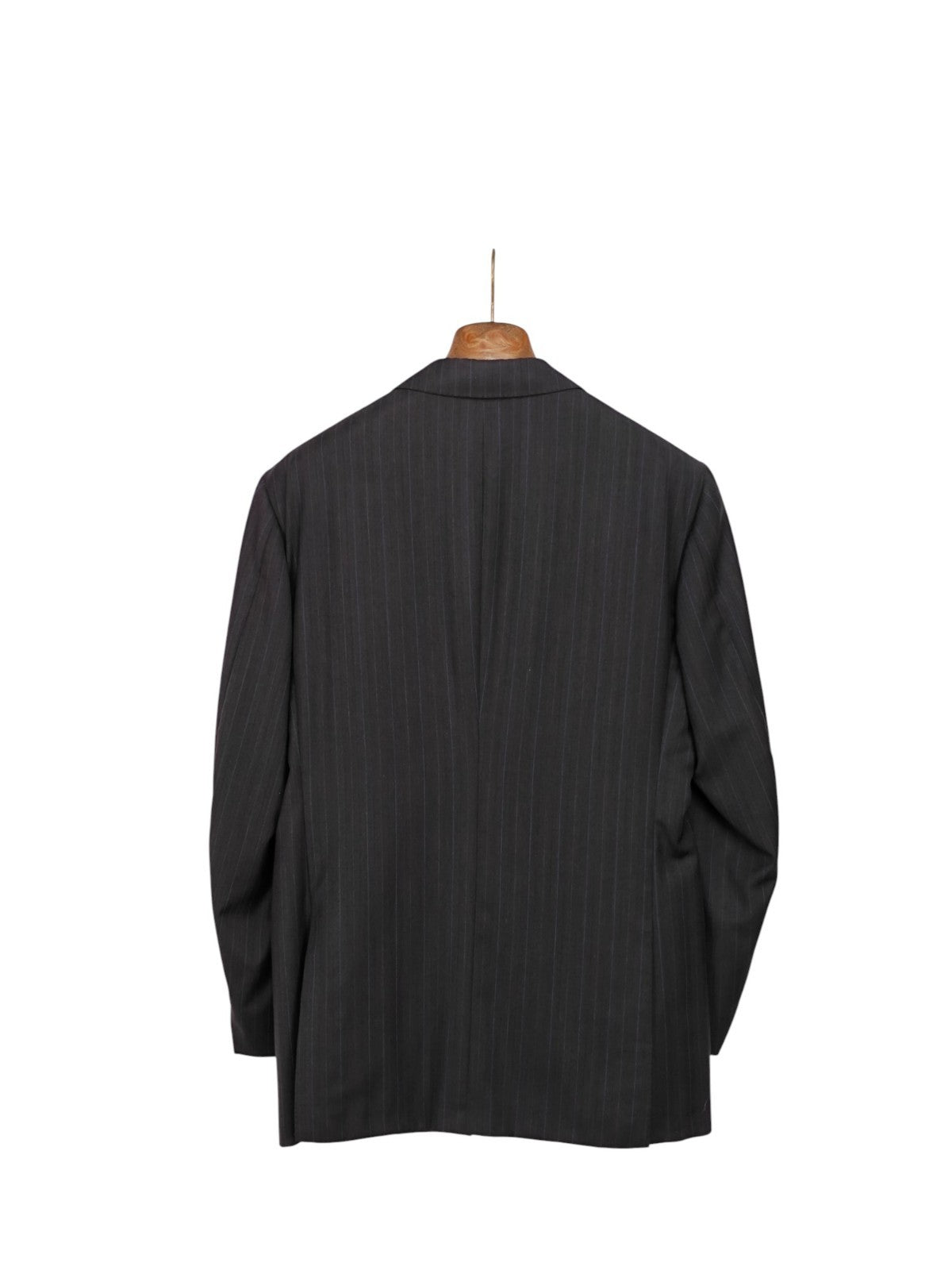 $4950 KITON NAPOLI Dark Gray Striped Handmade Suit Wool 44 US / 54 EU