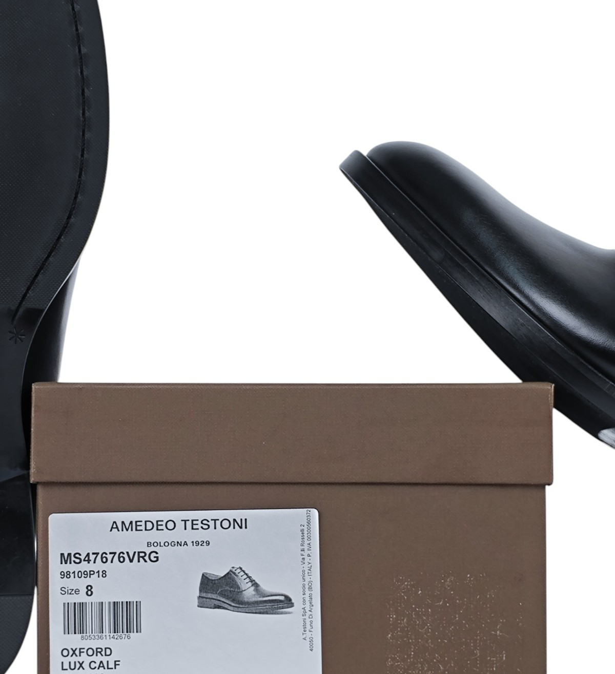 950$ TESTONI Bologna 1929 Oxford Shoes Lux Calf Blue Midnight 8 UK / 9 US 42 IT