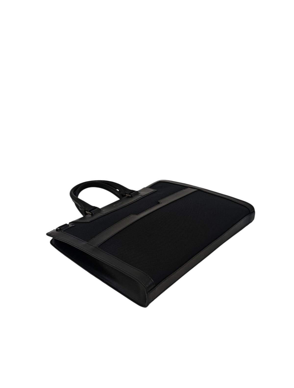 1480$ PINEIDER FIRENZE 1774 Black Nylon & Calf Slim Briefcase Bag Document Case