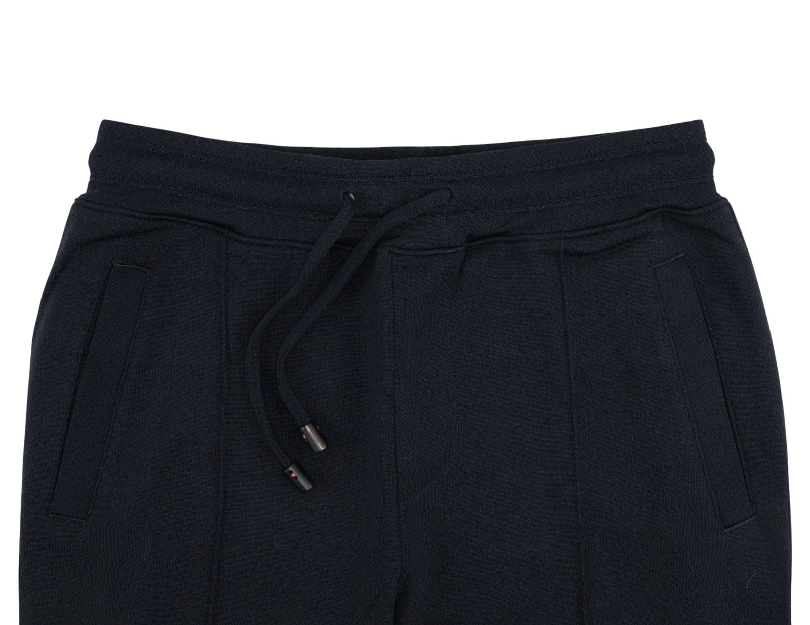1350$ ISAIA NAPOLI Blue Navy Hand-Sewn Drawstring Track Pant Jersey Wool Size S