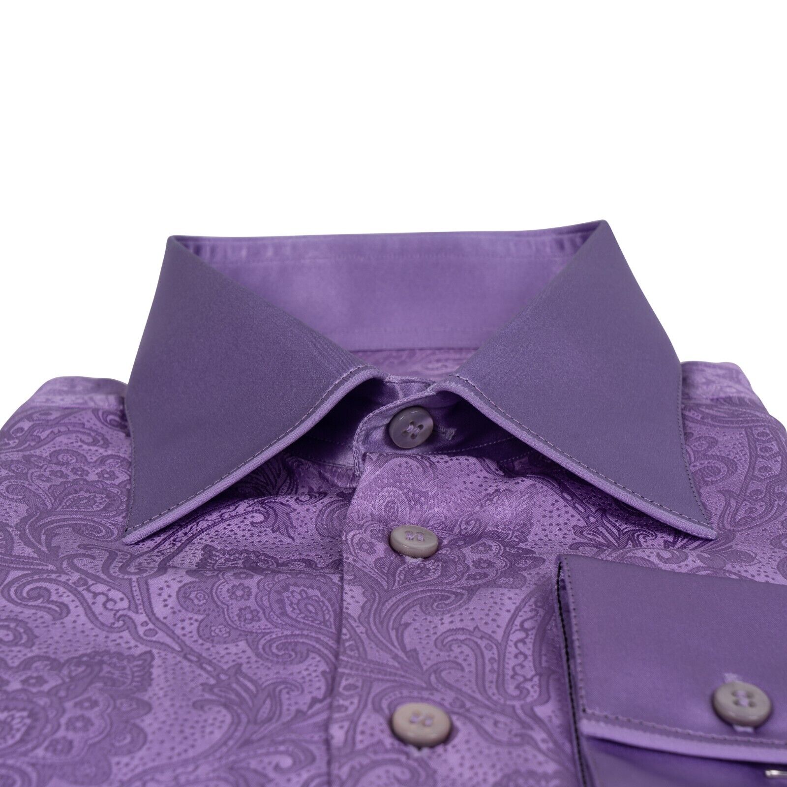 1400$ LUXURY GERLIN Shirt Jacquard Paisley 100% Silk 15.75 - 40  BIJAN
