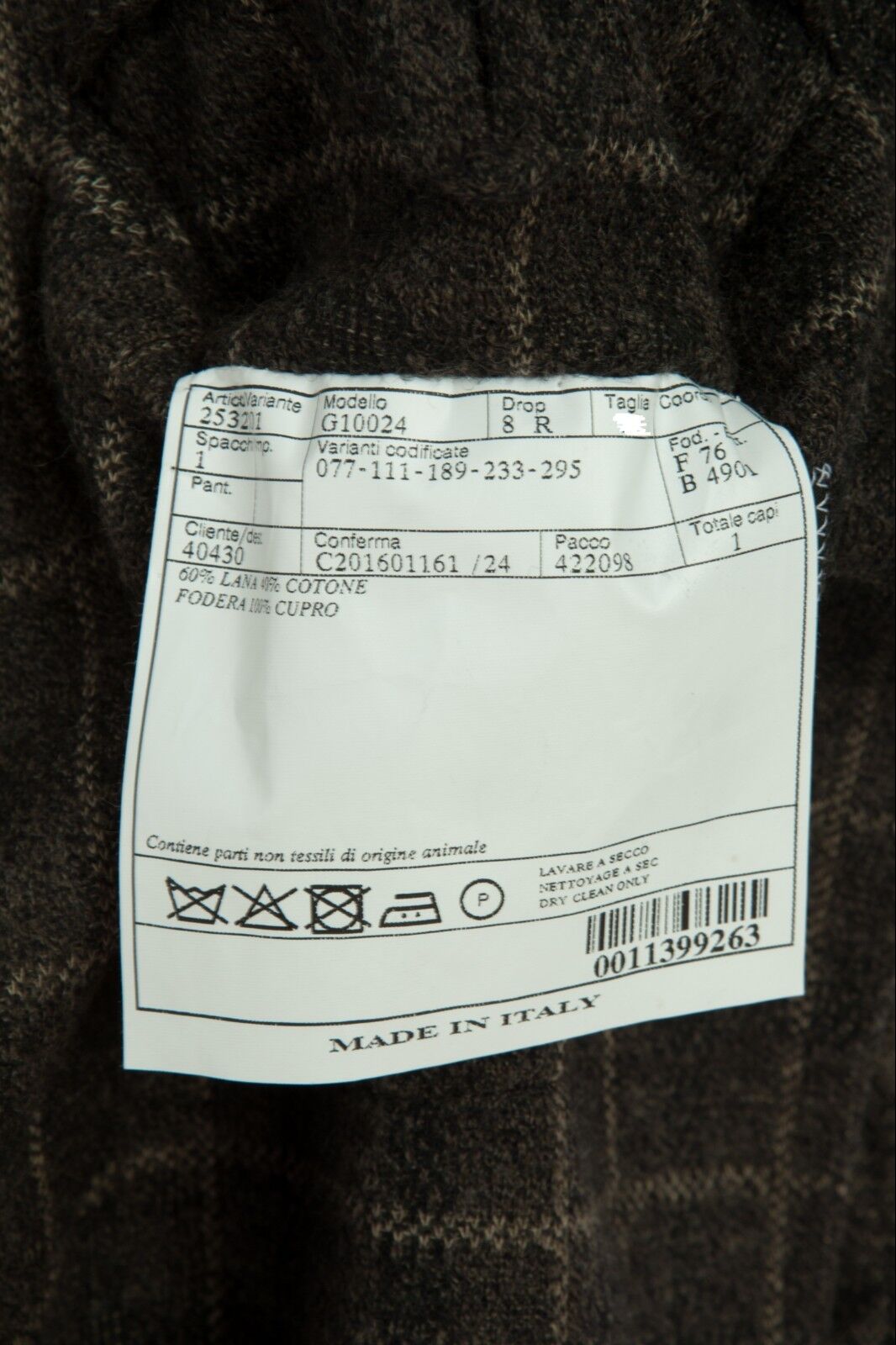 $2380 BELVEST Brown Wool Blend Windowpane Jacket 42 US / 52 EU Drop 8R F/W 2018