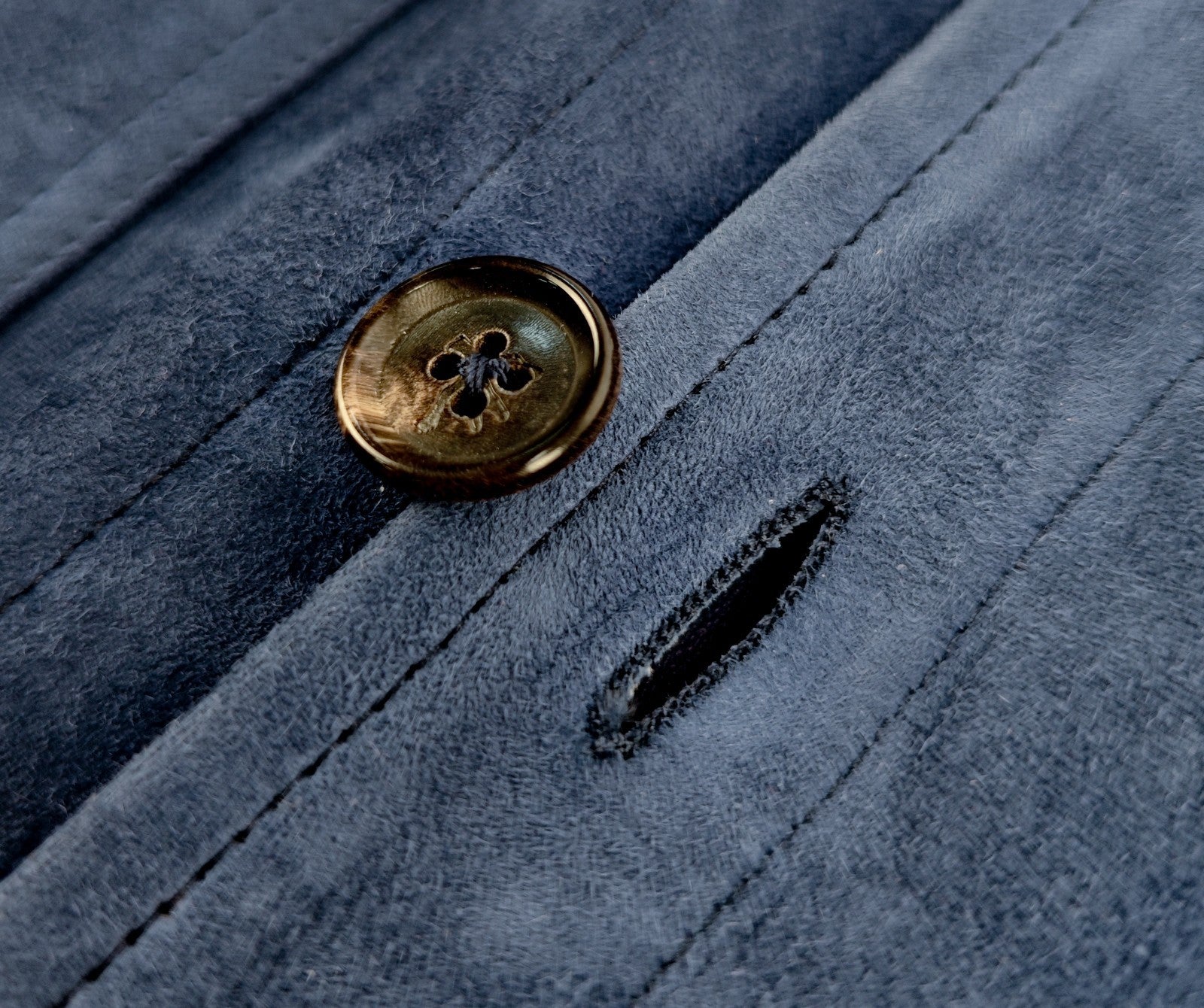 5500$ ISAIA Blue Overshirt Jacket 100% Suede Lambskin Leather 44 US / 54 EU