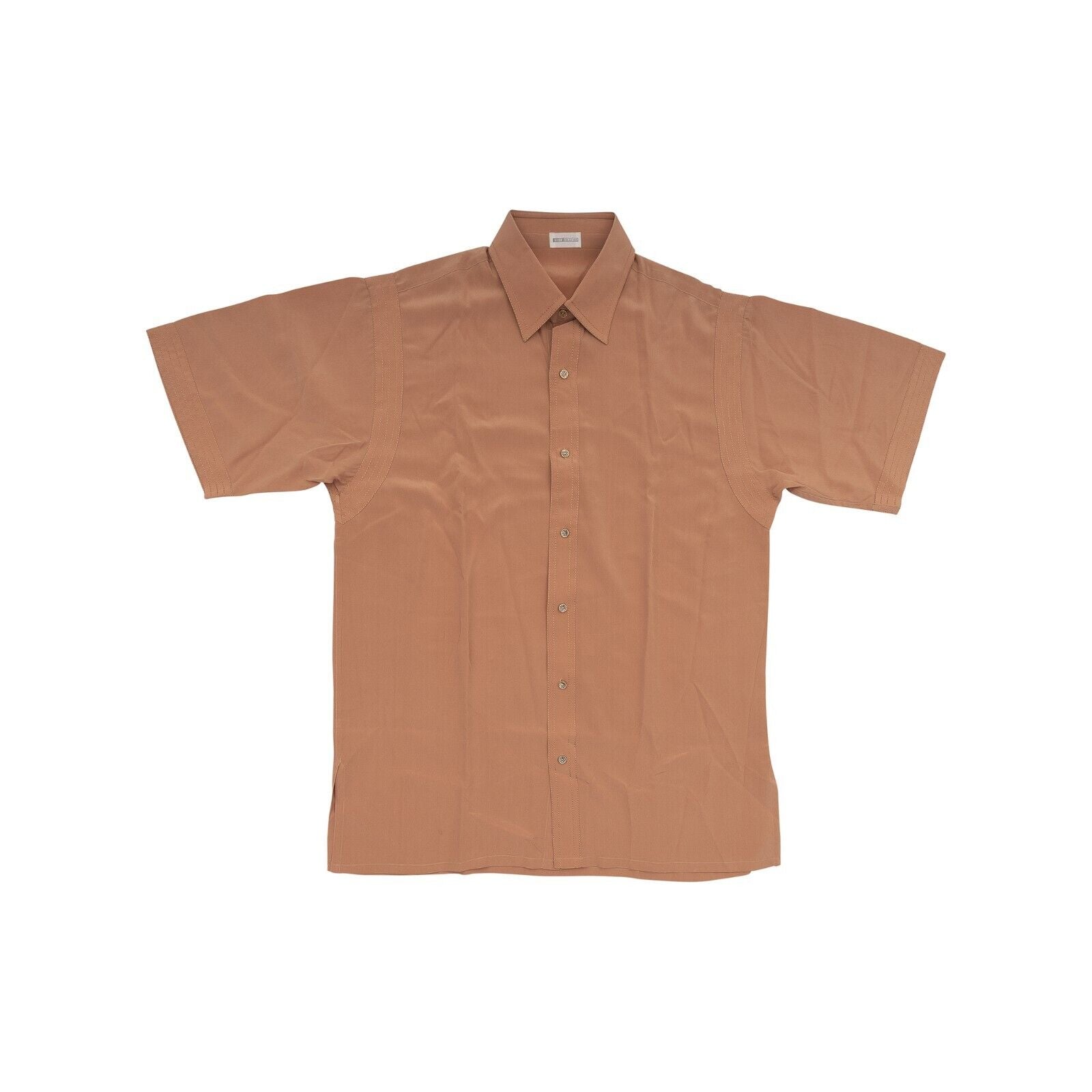 1400$ LUXURY MAROL BOLOGNA Shirt Orange 100% COMO SILK Crèpe 15.5 - 39