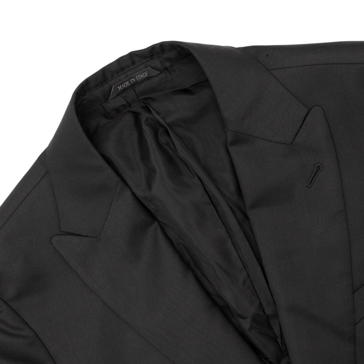 $2750 GIORGIO ARMANI "SOHO" Black Solid Suit Fine Wool 40 US / 50 EU 8R