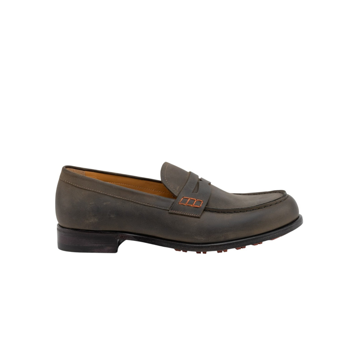 1250$ TESTONI Penny Loafer Shoes Ranger Calf Army 8 UK / 9 US / 42 IT