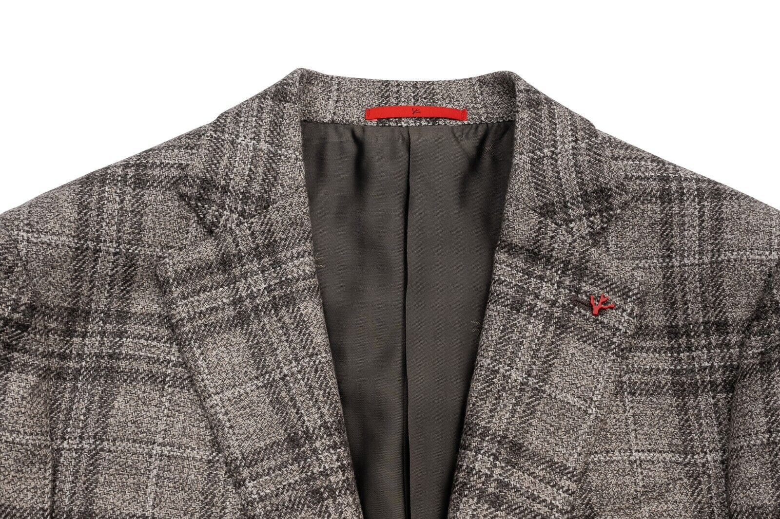 $6500 ISAIA NAPOLI Gray Checks Jacket Sport Coat 100% Cashmere 40 US / 50 EU