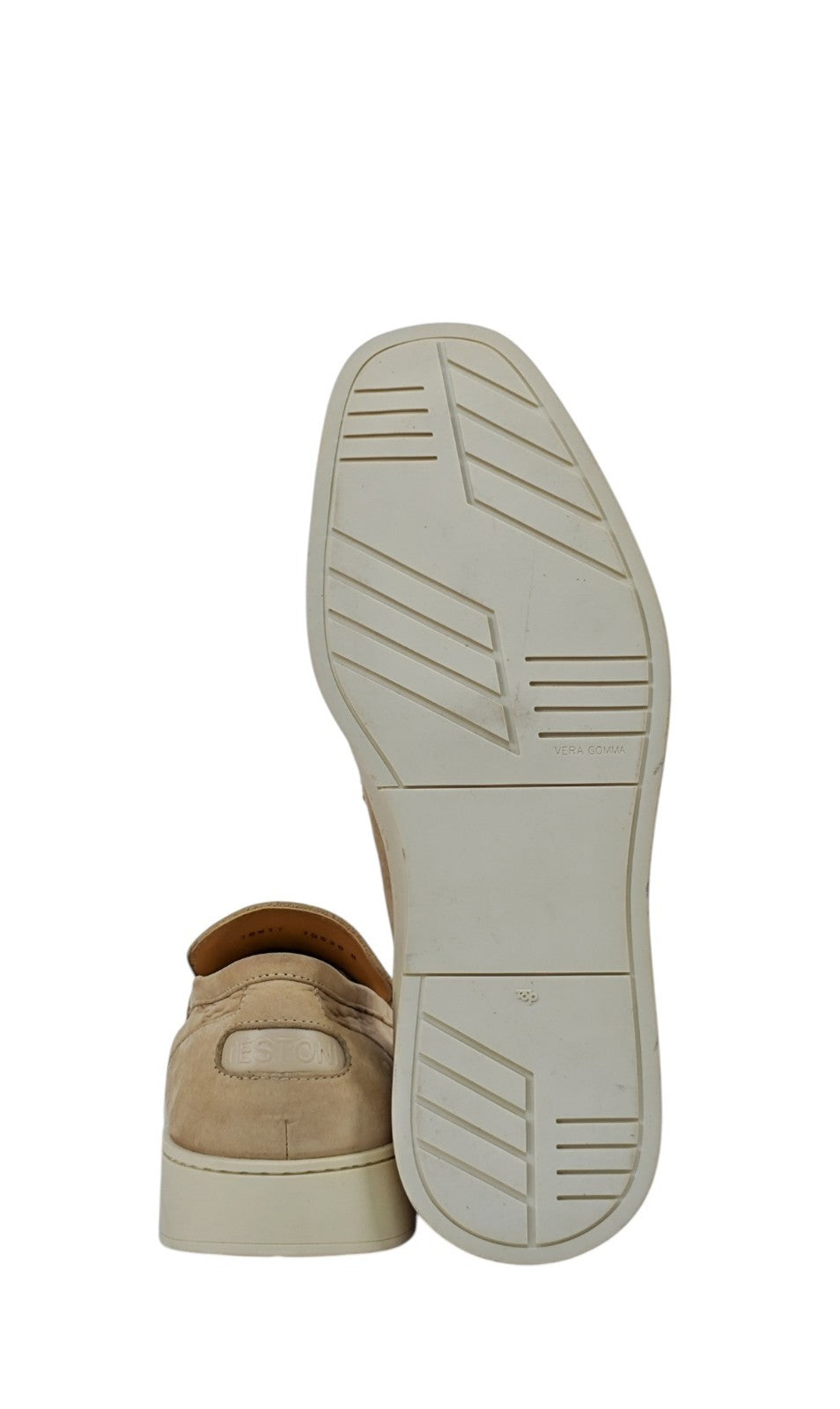 TESTONI "Noto" Nubuck Leather & Linen Loafers Shoes UK 8 / US 9 / IT 42