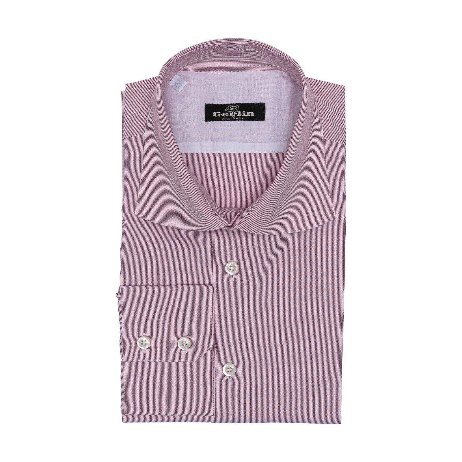 690$ ITALIAN LUXURY GERLIN Shirt Red - White Striped Cotton  2AO ZILLI