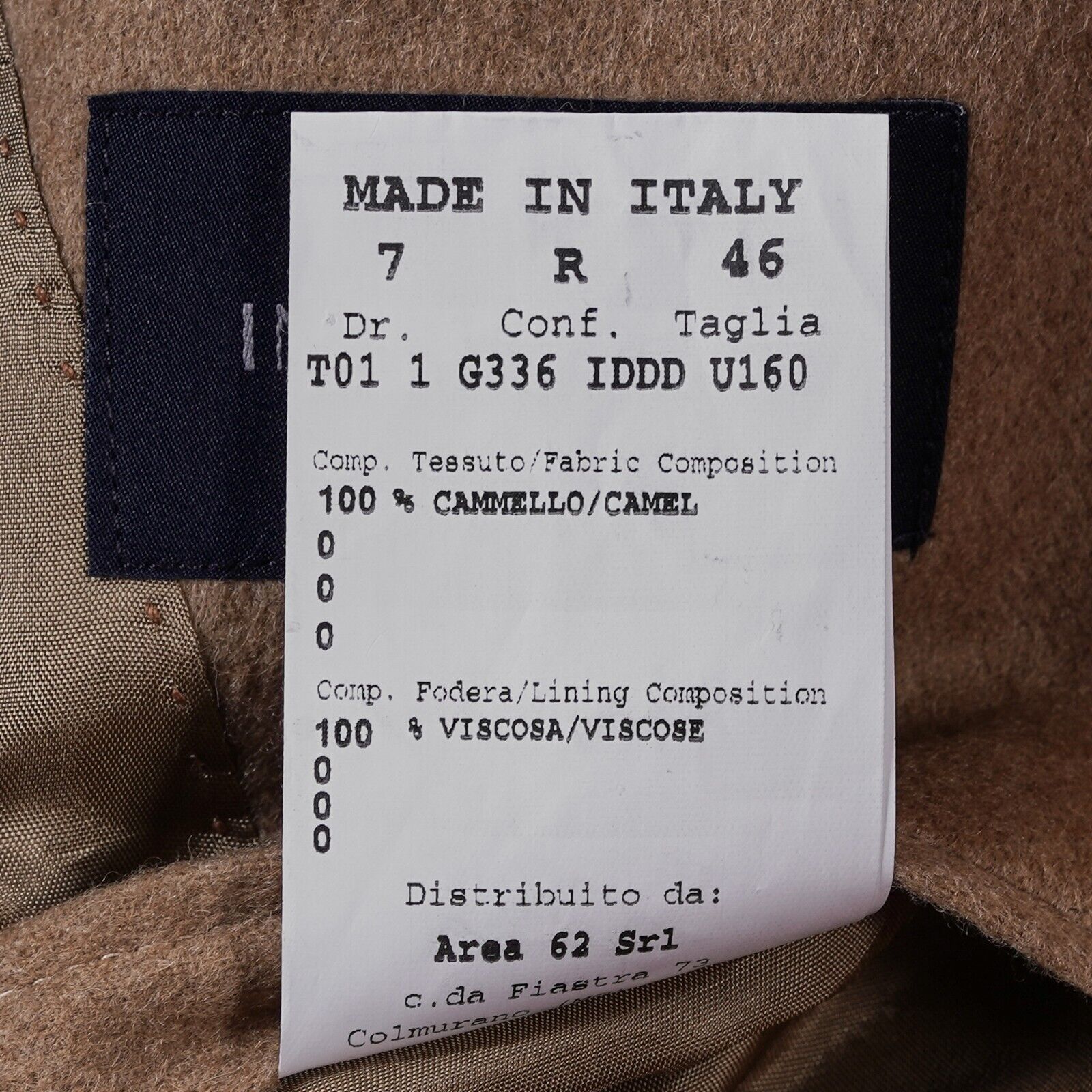 1800$ Luxury EUGENIO TOMBOLINI Sartorial Jacket 100% CAMEL HAIR Regular Fit