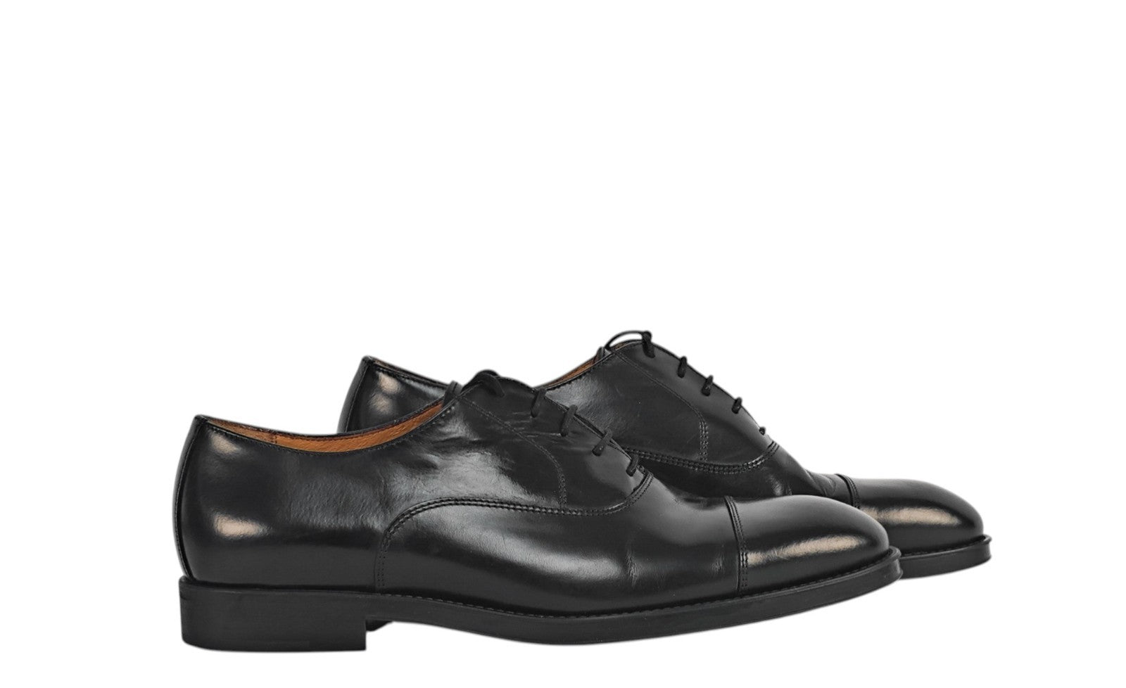 $1550 TESTONI BOLOGNA Oxford Shoes Black Calf De Luxe