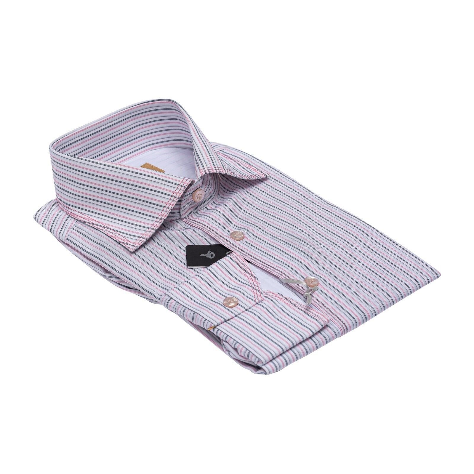 690$ LUXURY GERLIN Shirt TRIPLE STITCHED ALUMO Cotton 16 - 41  1O ZILLI