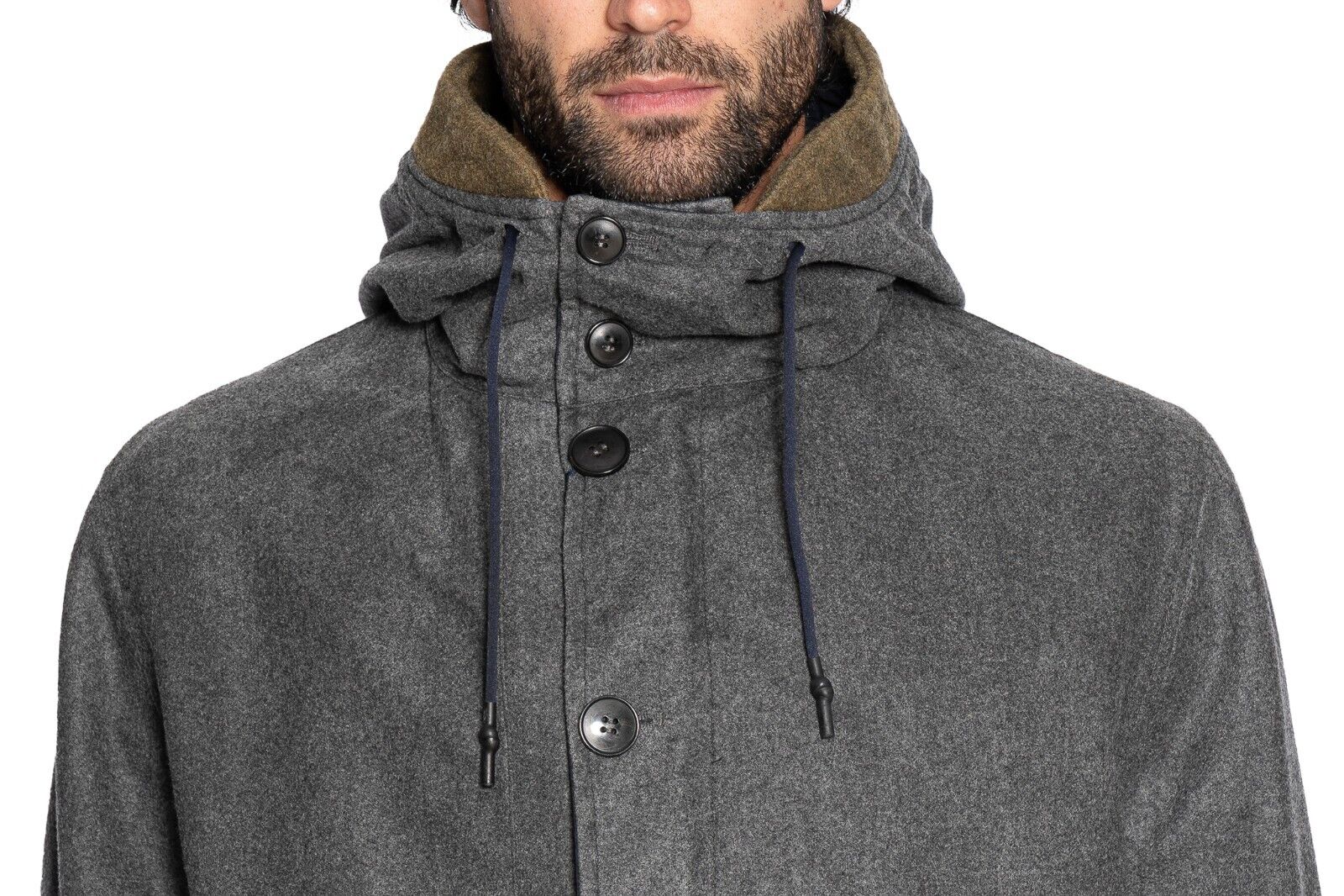 850$ M.I.D.A TOKYO-FIRENZE Parka Coat Reversible Wool Blue / Gray 42 US / 52 EU