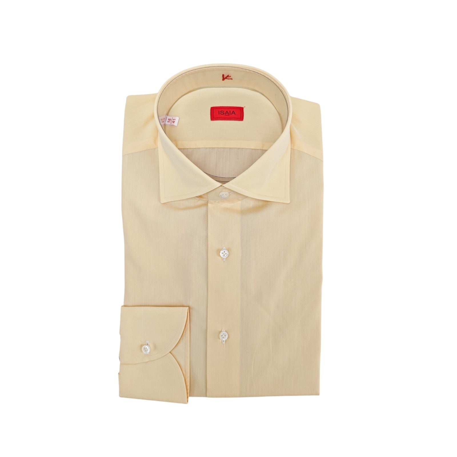 730$ ISAIA "Mix" Dress Shirt Light Peach Solid Fine Cotton Hand - Sewn 16 - 41