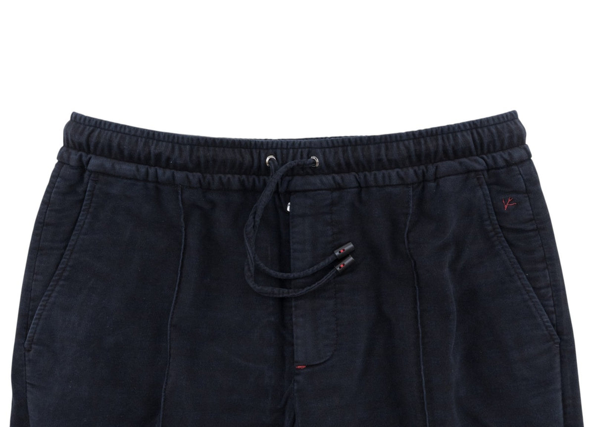 1050$ ISAIA Blue Navy Drawstring Pant Velvet Cotton Regular Fit 34 US / 50 IT