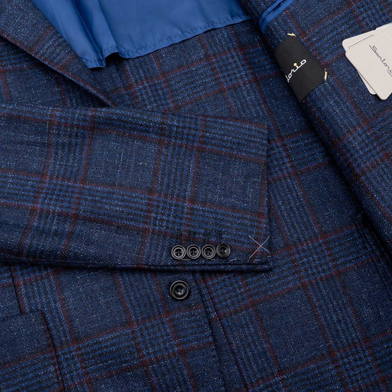 1900$ SARTORIO KITON Blue Jacket Sport Coat Wool - Silk - Linen 54 US / 64 EU