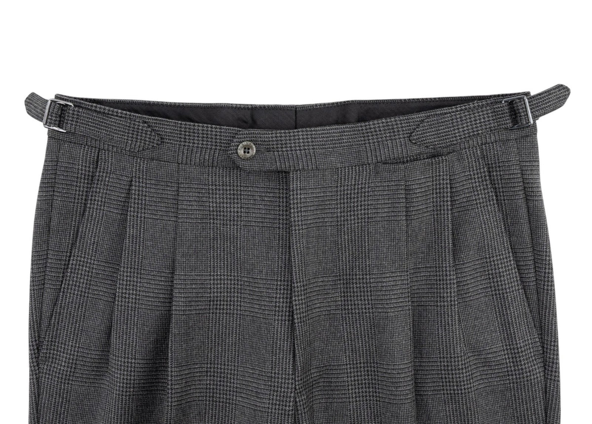 $3475 RUBINACCI NAPOLI Double Breasted Suit Gray Wool Glen Plaid 40 US / 50 EU