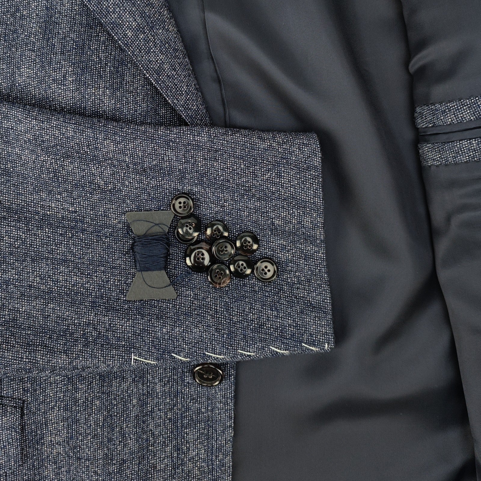 1900$ RAFFAELE CARUSO Blue Wool Suit Superfine English Cloth 40 US / 50 IT