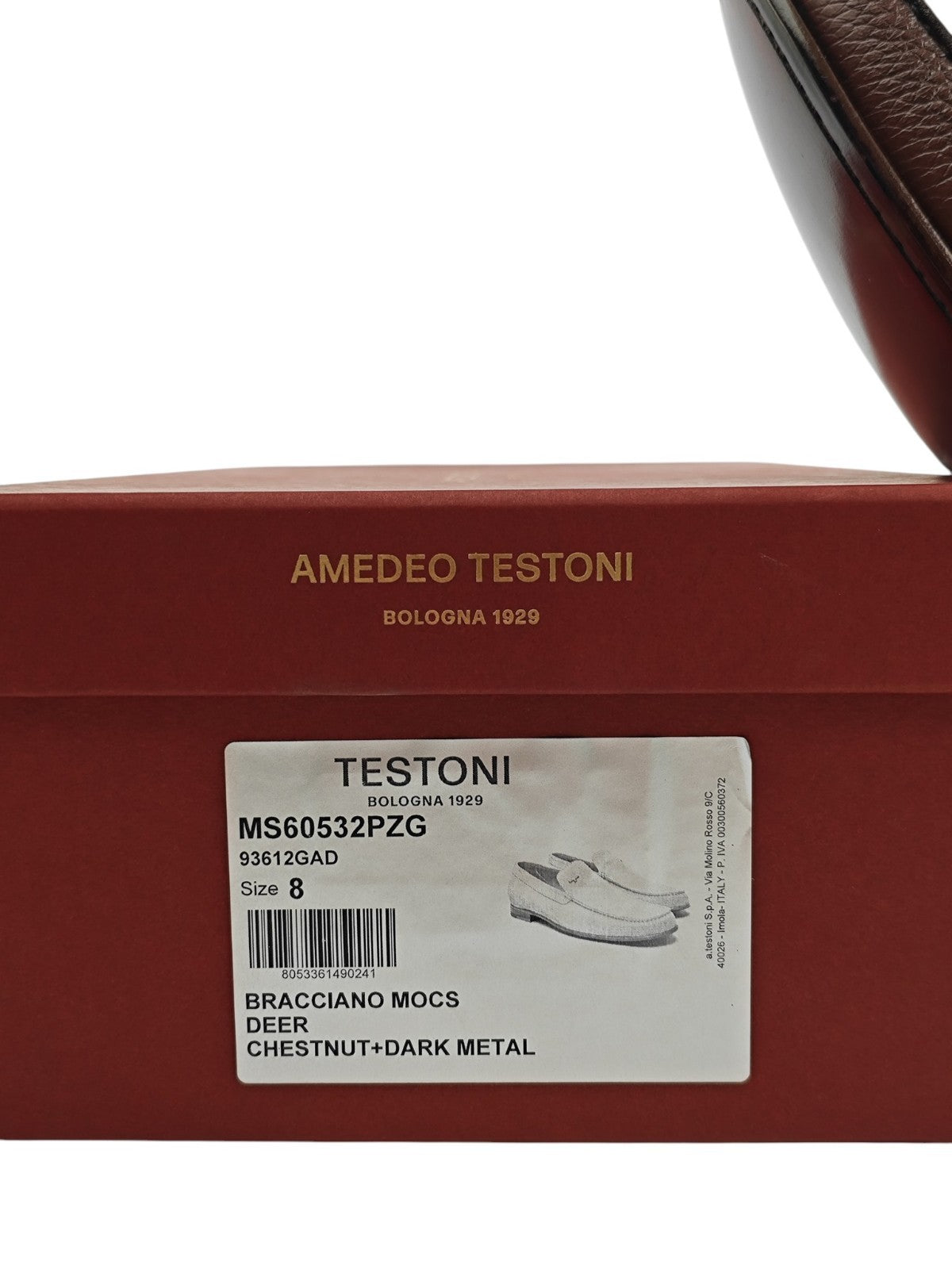1300$ TESTONI "Bracciano" Loafer Shoes Deerskin Chestnut 8 UK / 9 US / 42 IT