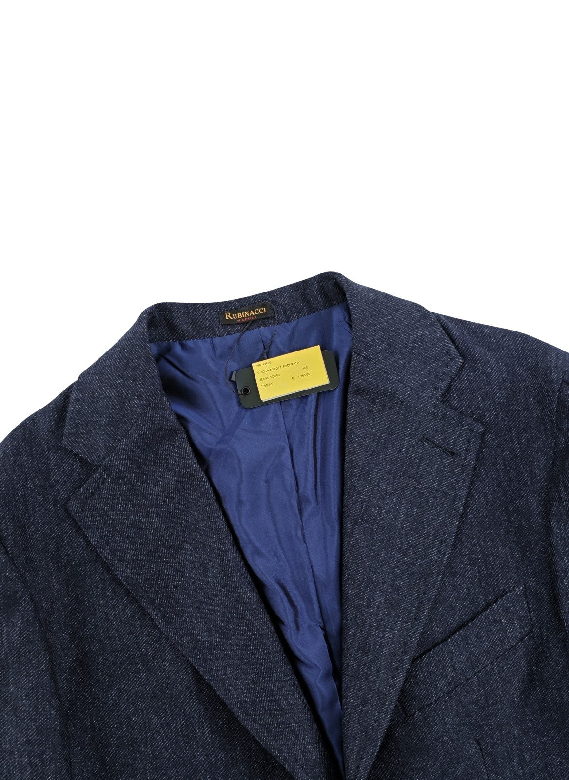 $2200 RUBINACCI NAPOLI Blue Unlined Jacket Blazer 100% Cashmere Made in Napoli