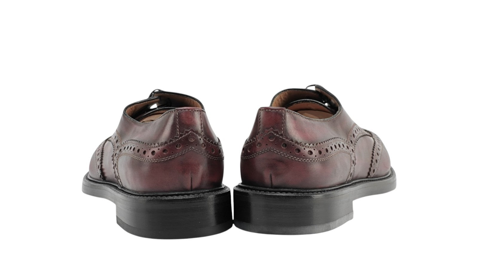 1250$ TESTONI Derby Shoes Shaded Calf Amaranth 8 UK / 9 US / 42 IT