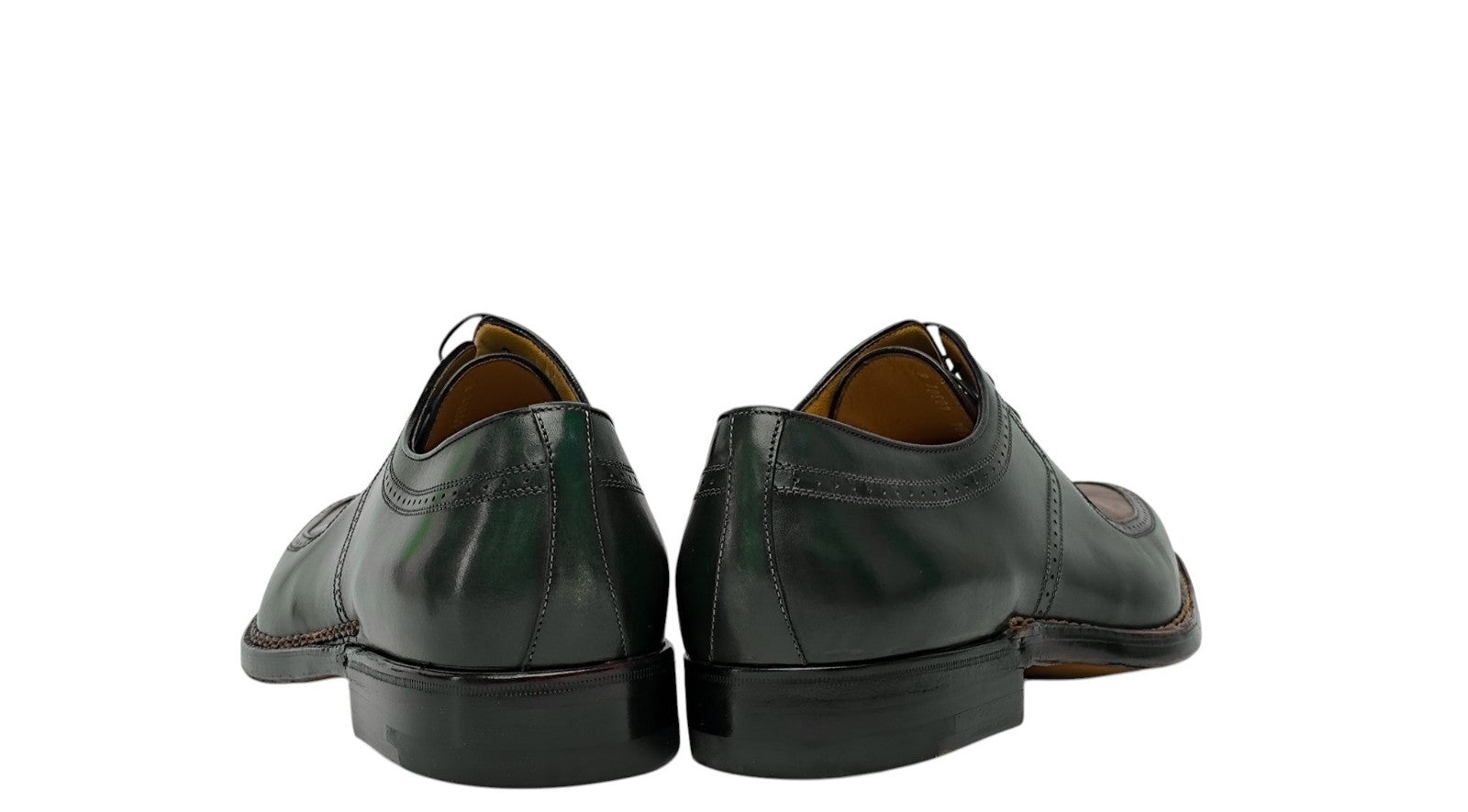 1800$ TESTONI Derby Shoes Norwegian Welted Calf Green / Plum 8 UK / 9 US / 42 IT