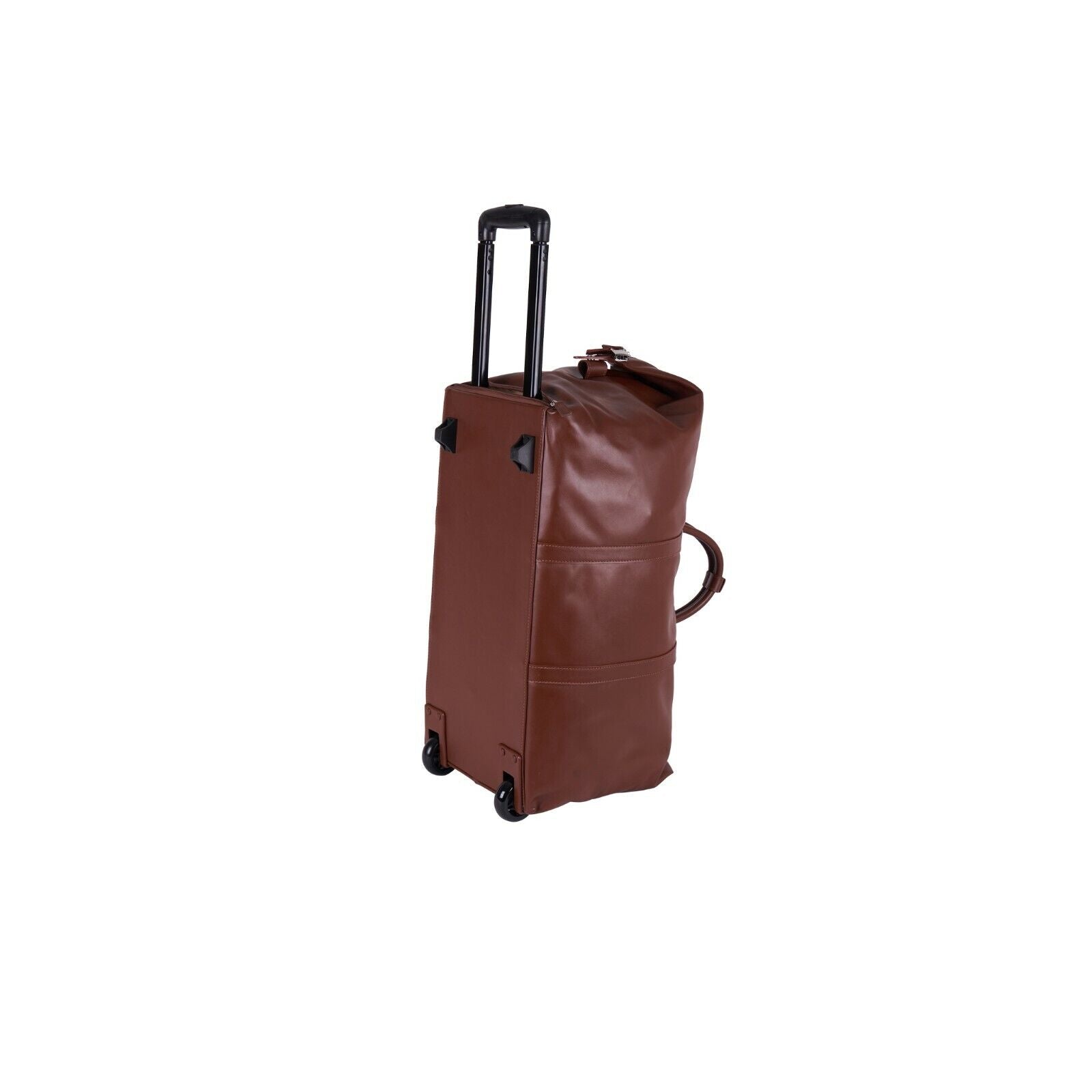$2600 LUXURY DELL'GA MILANO Full Grain Leather Wheeled Travel Trolley Duffle Bag