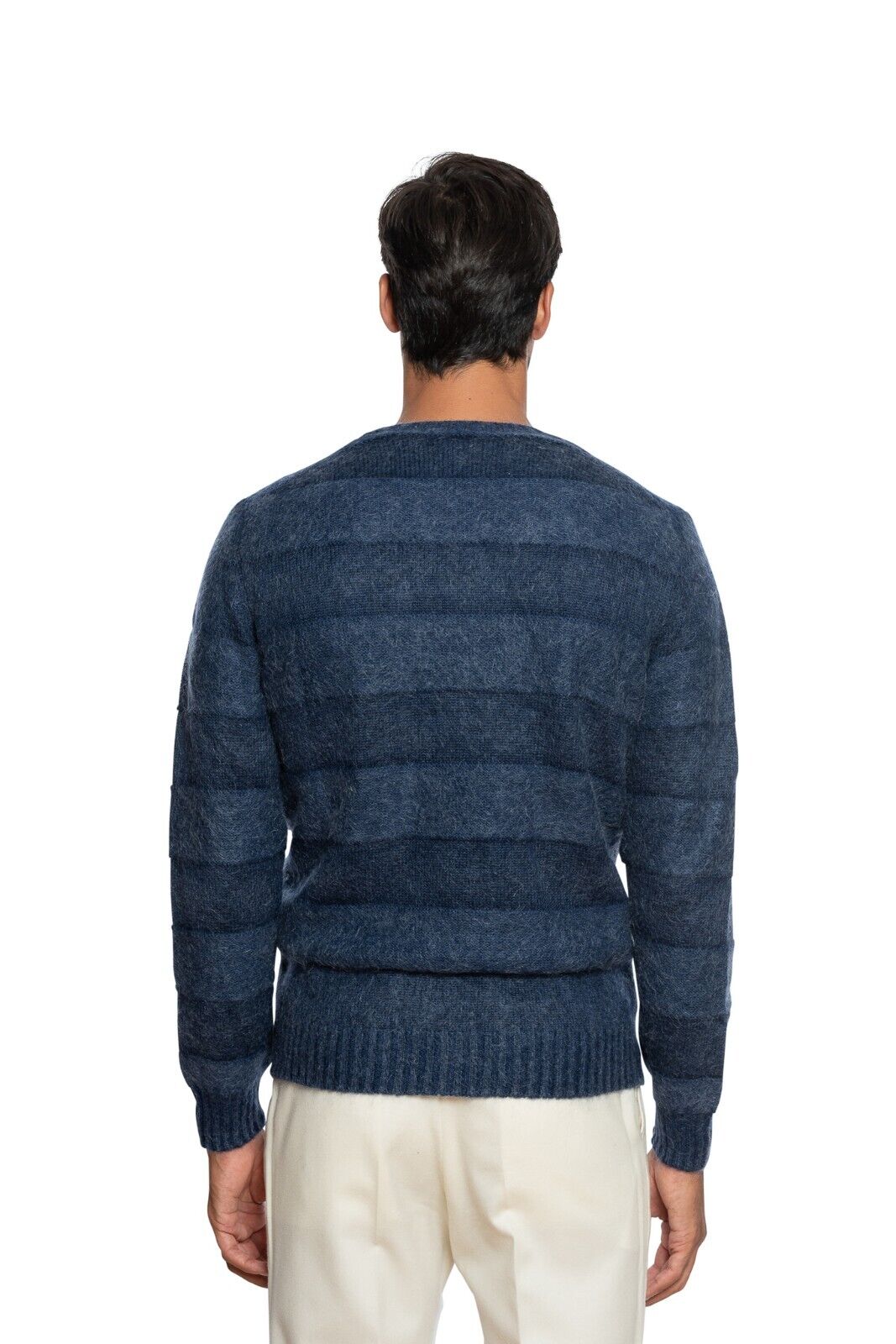 430$ DELLA CIANA CASHMERE Sweater Crewneck Wool / Mohair Blue 40 US / 50 EU