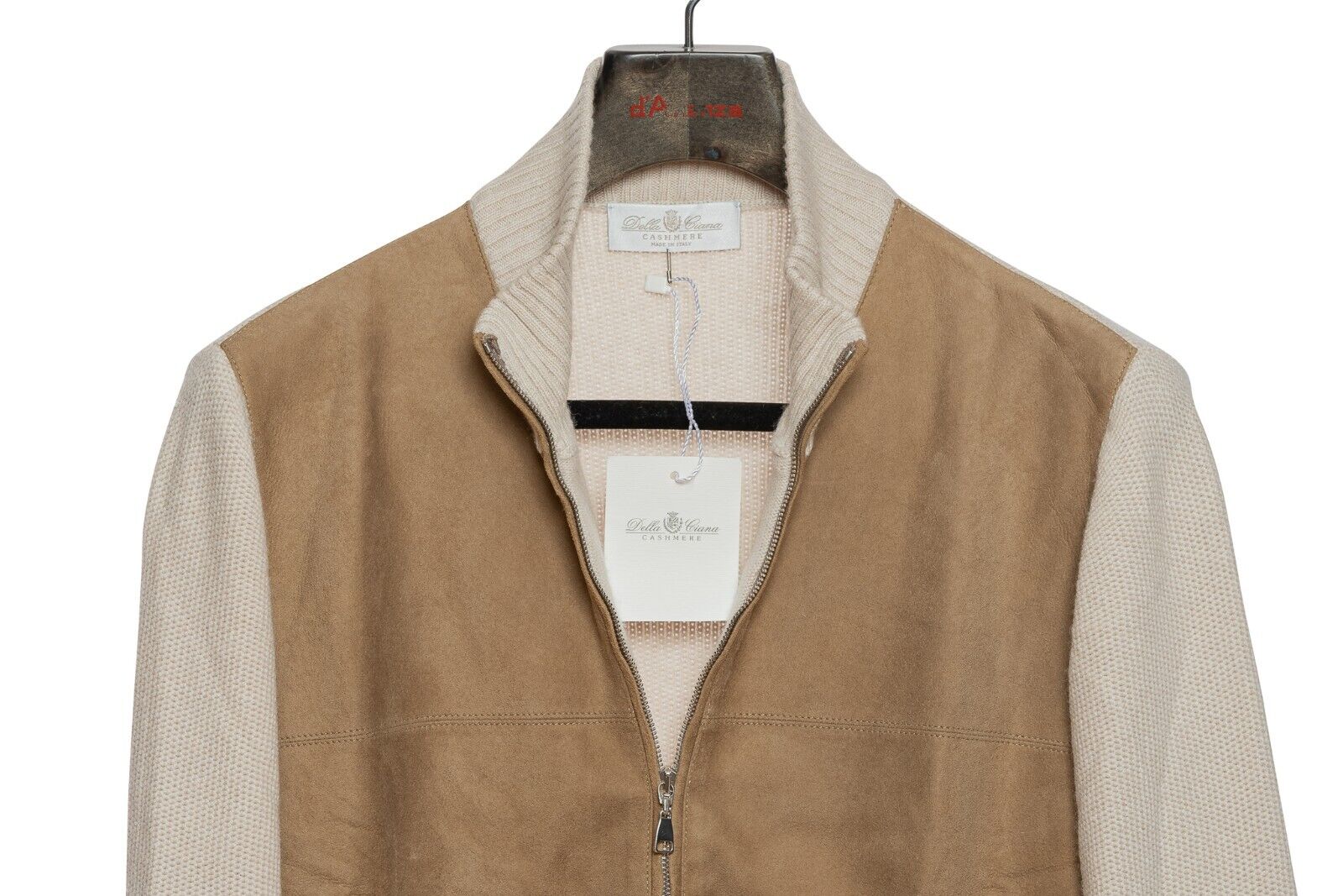 2400$ DELLA CIANA CASHMERE Bomber Jacket Pure Cashmere / Suede 38 US 48 EU