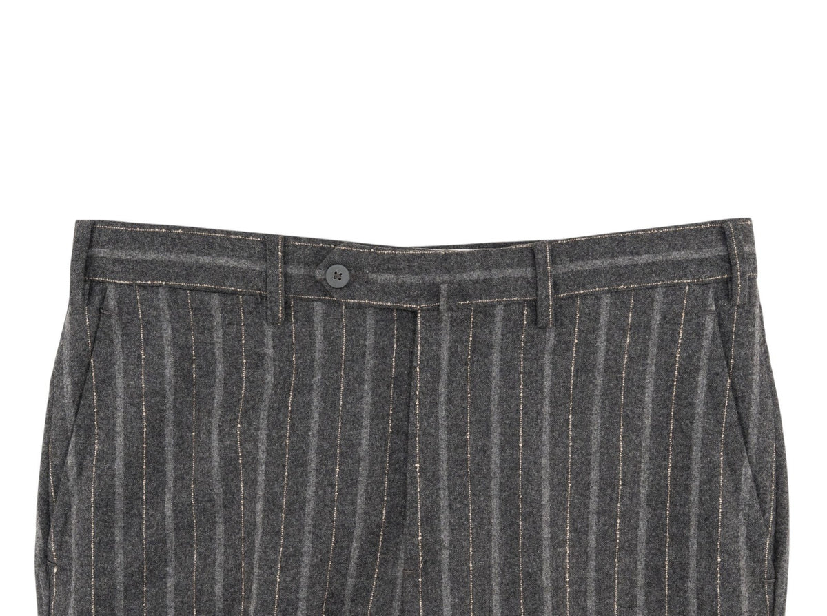 $6600 ISAIA NAPOLI "Marechiaro" Gray Suit Flannel Wool Striped 38 US / 48 EU 8R