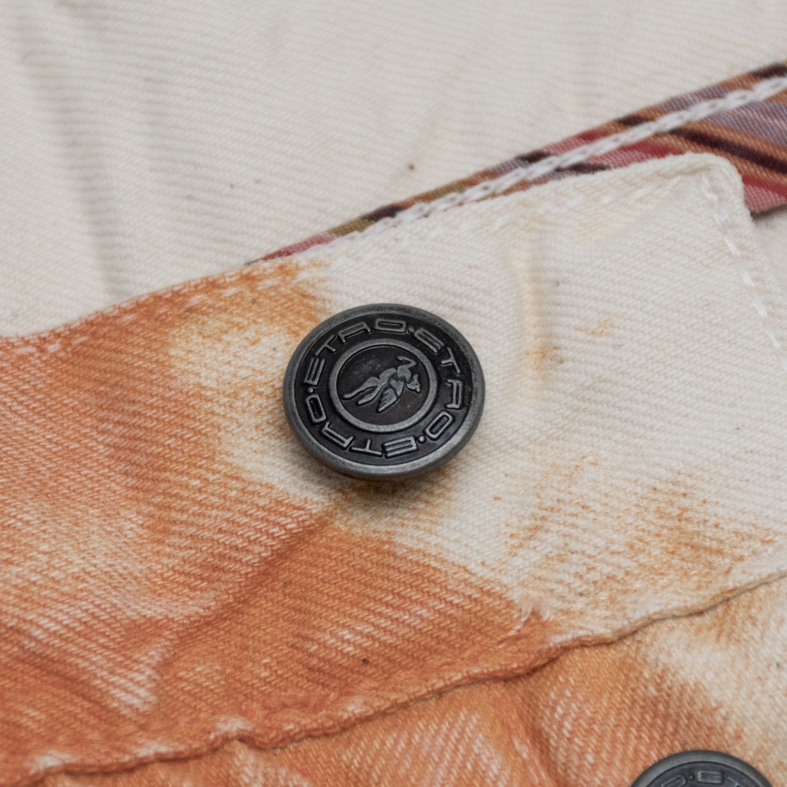 850$ ETRO MILANO Washed Orange Denim Cotton Jeans Pant Bootcut 32 US / 48 EU