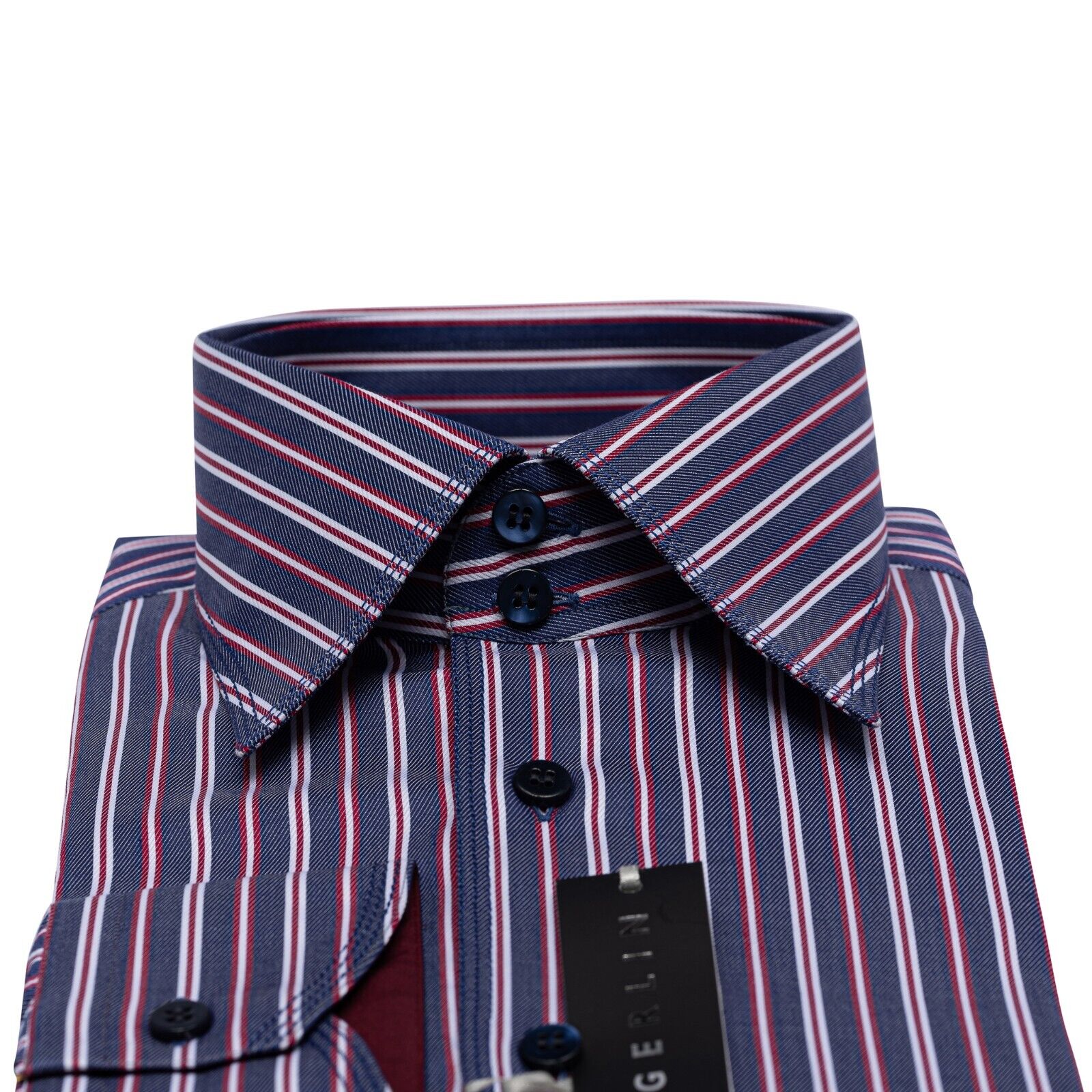 690$ LUXURY GERLIN Shirt Striped ALUMO TWILL Cotton 16 - 41 2Z ZILLI