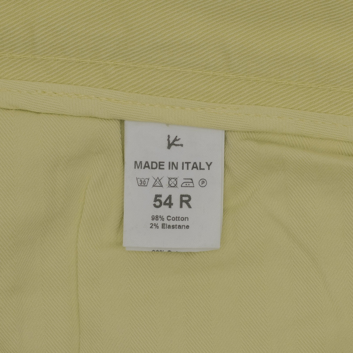 690$ ISAIA NAPOLI Yellow 5 Pocket Pant Twill Cotton Regular Fit 38 US / 54 EU