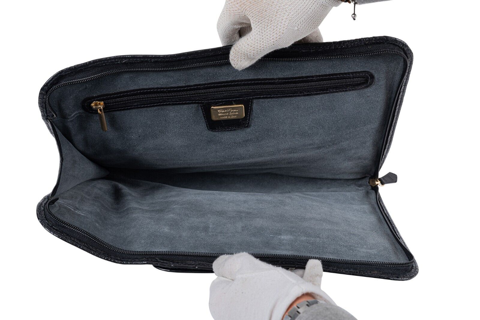 $8K LUXURY DELL'GA MILANO Handmade Black Briefcase Business Bag Real Crocodile