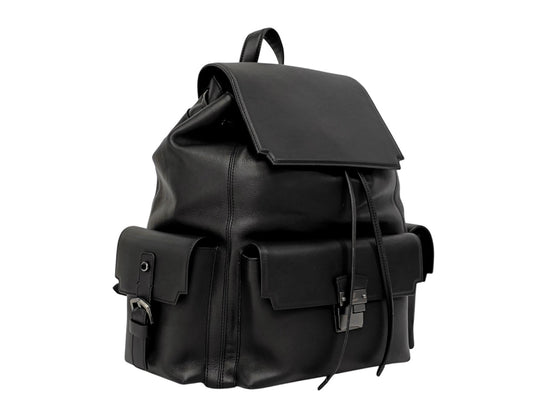 2200$ PINEIDER FIRENZE 1774 Black Calf Multiple Backpack Travel Weekender XL