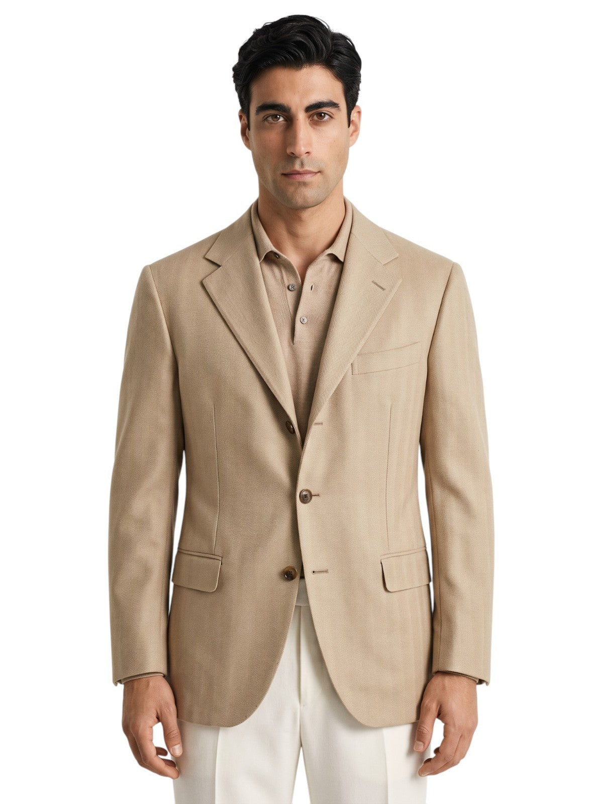 1950$ BERGDORF GOODMAN Jacket Sport Coat Sand 100% Cashmere 40 US / 50 EU
