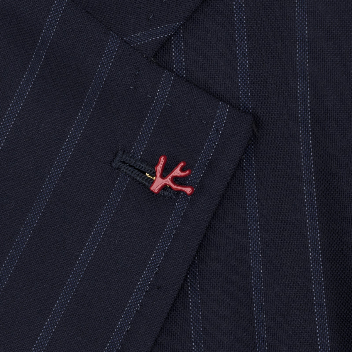 $6850 ISAIA NAPOLI "Capri" Dark Blue Suit Hand-Sewn Fine Wool Striped