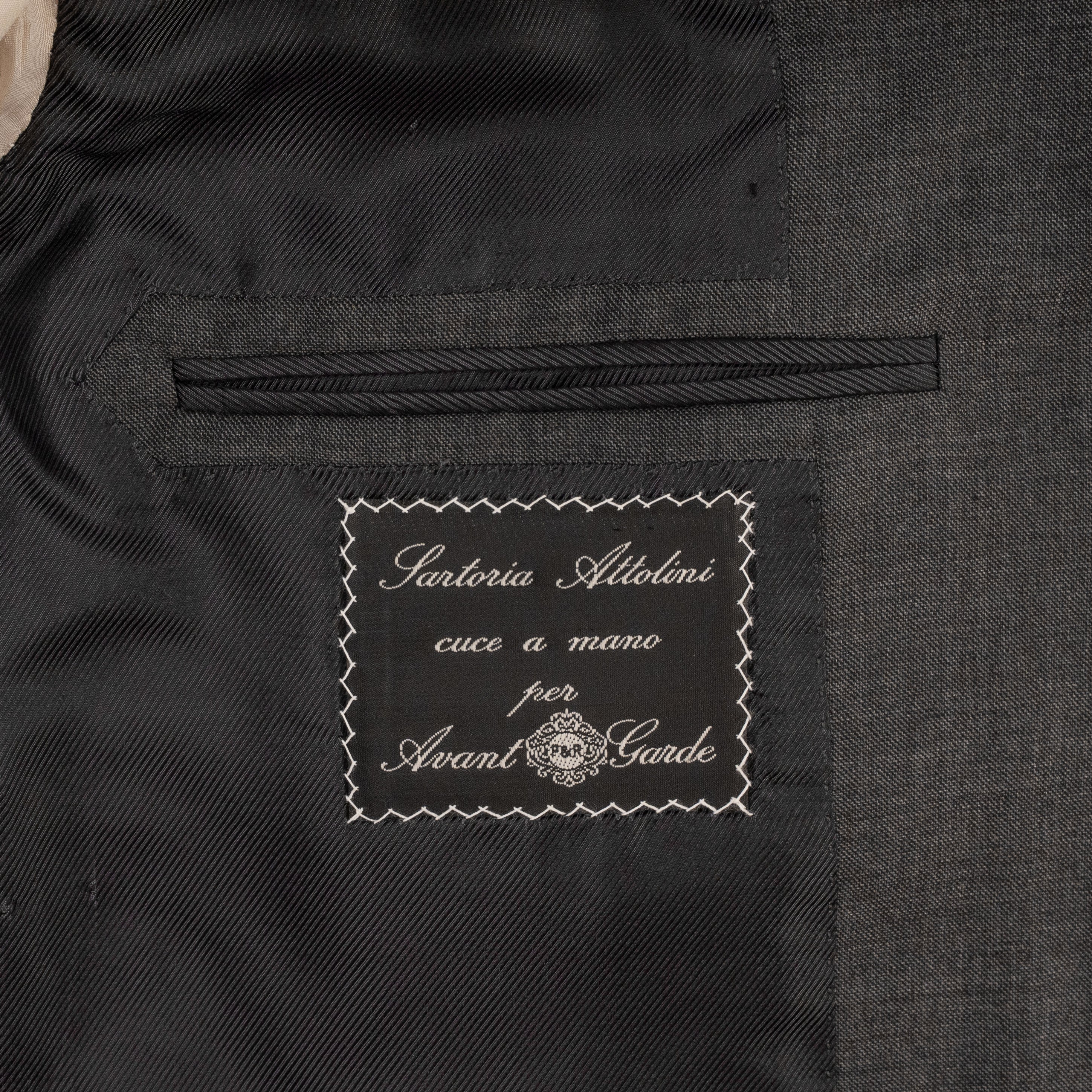 CESARE ATTOLINI NAPOLI Total Hand-Sewn Suit Gray Wool 120's 42 US / 52 IT